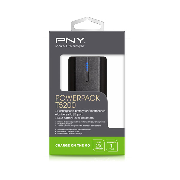 Pny (t2600) 2600mah Universal Rechargeable Battery Bank