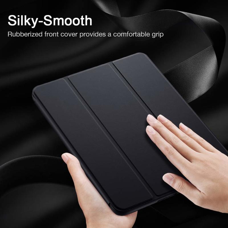 Ipad 10.2 2019 7th Pencil Holder Slim Smart Tpu Soft Edge Case Black
