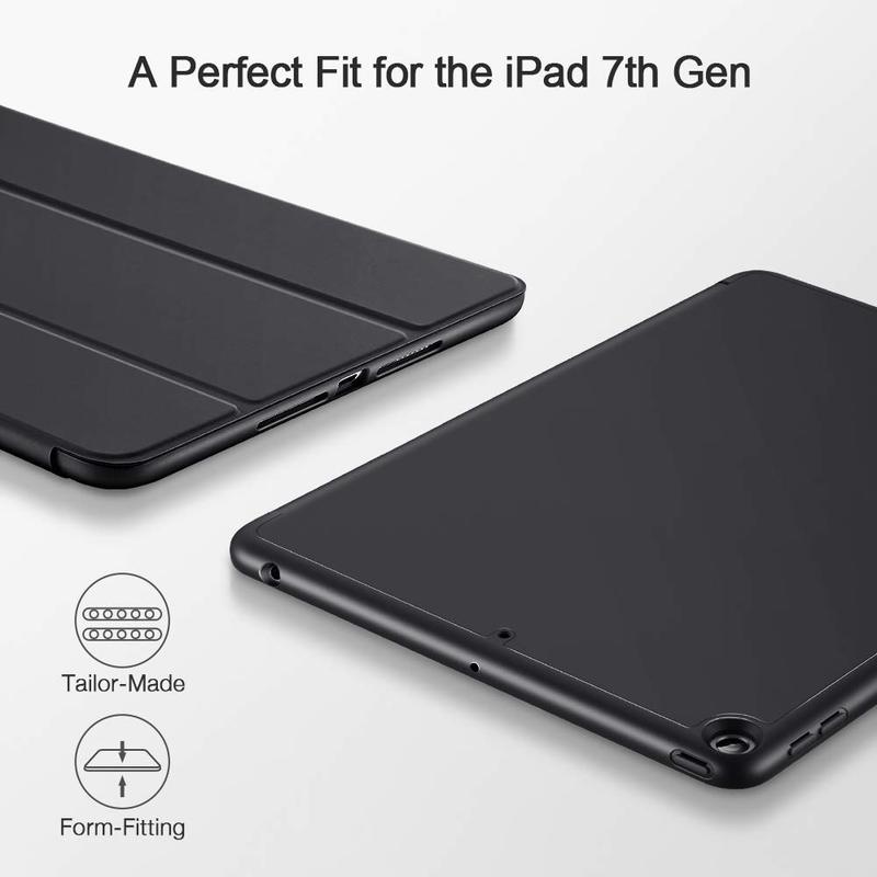 Ipad 10.2 2019 7th Pencil Holder Slim Smart Tpu Soft Edge Case Black