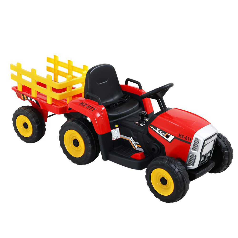 Rigo Ride On Car Tractor Toy Kids Electric Cars 12v Battery Child Toddlers Red