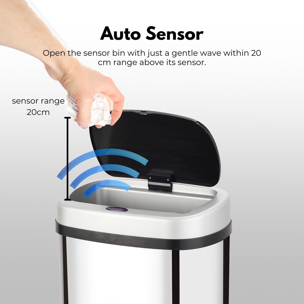 Miraklass Sensor Bin 70l Mirror Oval Mk-sb-103-jr