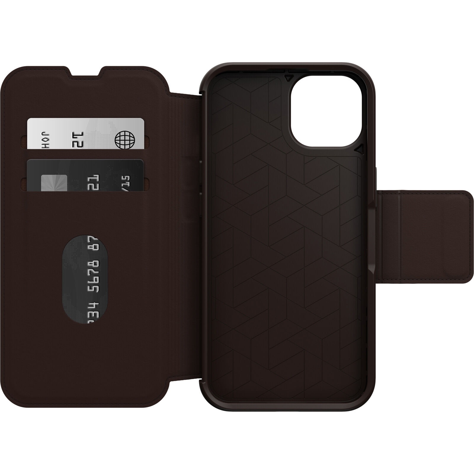 Otterbox Apple Iphone 14 Strada Series Case - Espresso (brown) (77-89657) Wireless Charge Compatible Credit Card Storage