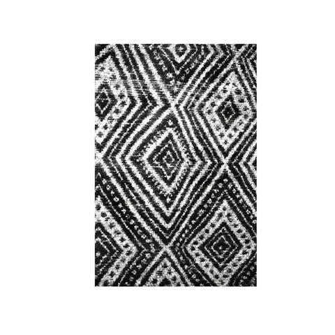 Dakar Black And Grey Diamond Shag Rug 200x290cm