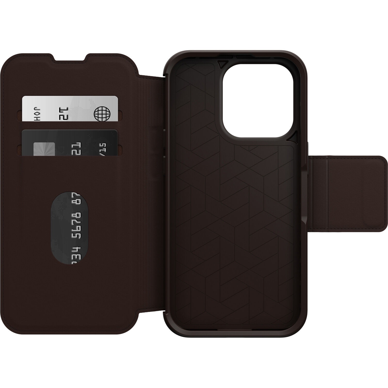 Otterbox Apple Iphone 14 Pro Strada Series Case - Espresso (brown) (77-88561) Wireless Charge Compatible Credit Card Storage