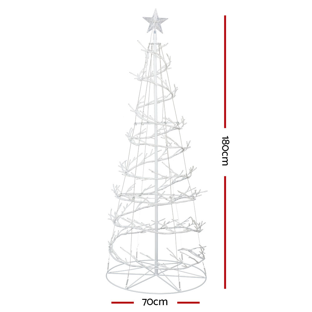 Jingle Jollys Christmas Tree 1.8m 320 Led Xmas Cold White Lights Optic Fibre