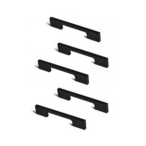 5x 160 Mm Kitchen Handle Cabinet Cupboard Drawer Square Black Pulls 1 item