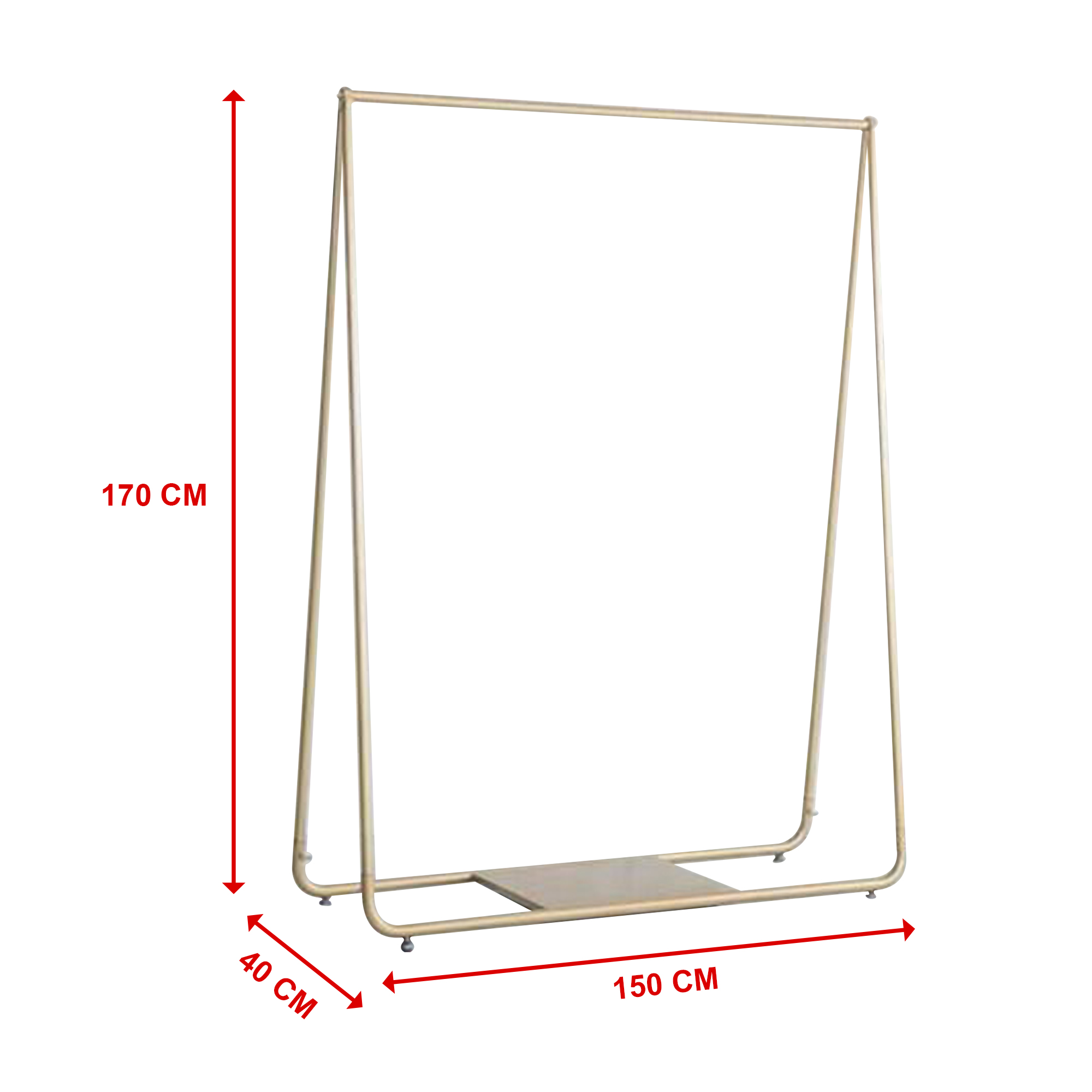 Gold Clothing Retail Shop Commercial Garment Display Rack