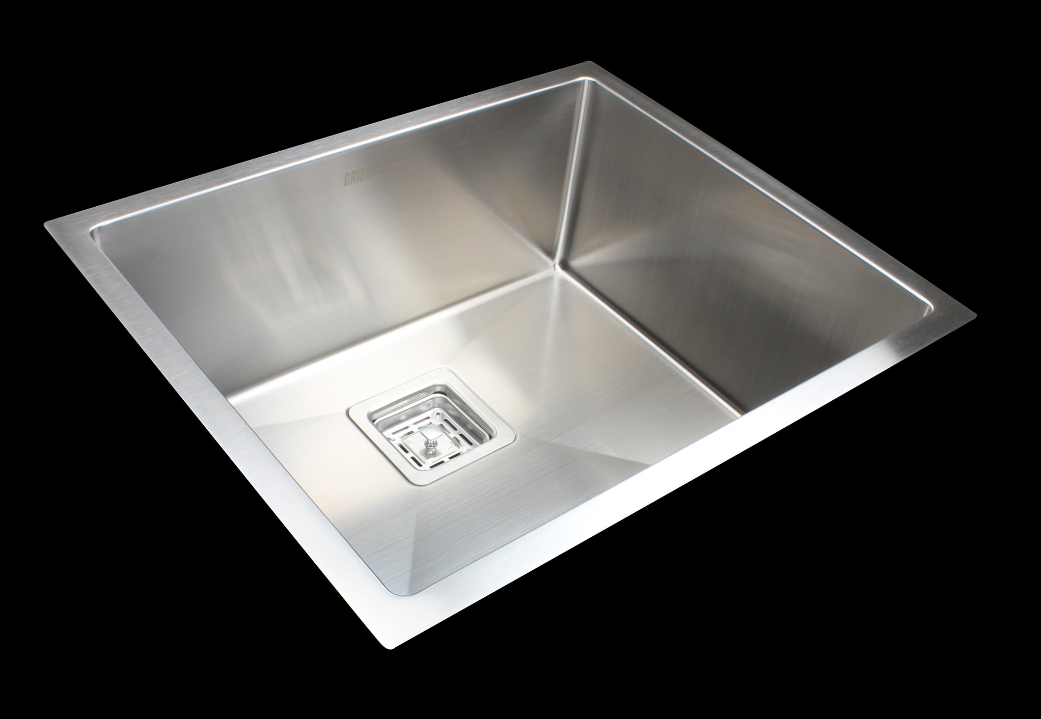 550x455mm Handmade 1.5mm Stainless Steel Undermount Topmount Kitchen Sink With Square Waste