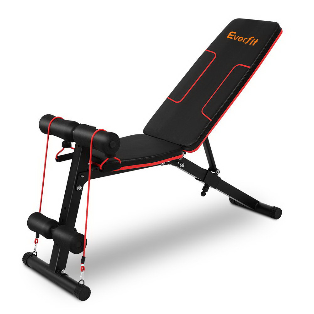 Everfit Adjustable Fid Weight Bench Fitness Flat Incline Gym Home Steel Frame