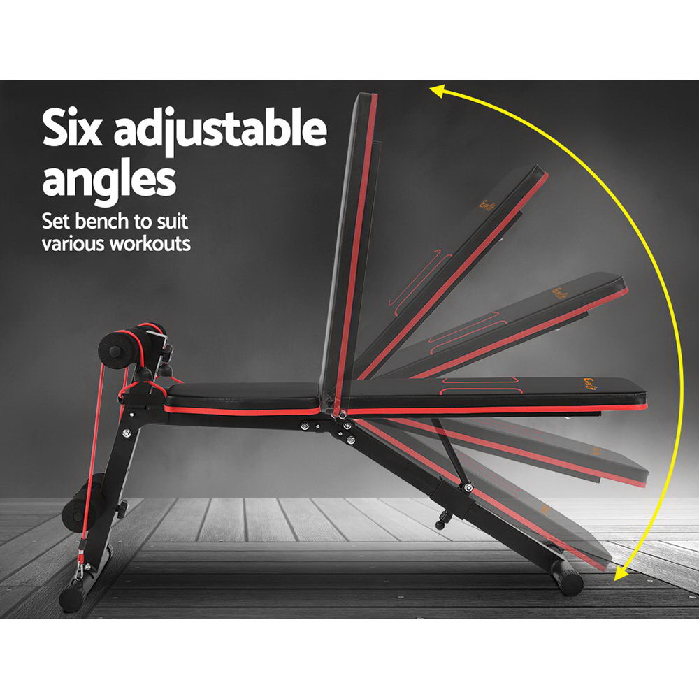Everfit Adjustable Fid Weight Bench Fitness Flat Incline Gym Home Steel Frame