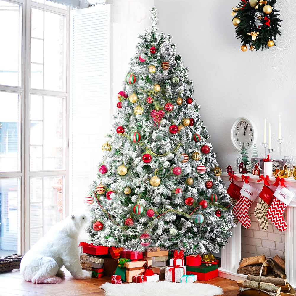 Jingle Jollys Christmas Tree 1.8m Xmas Trees Decorations Snowy 758 Tips