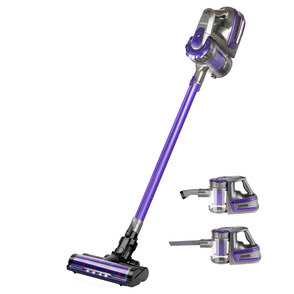 Devanti 150w Stick Handstick Handheld Cordless Vacuum Cleaner 2-speed With Headlight Purple