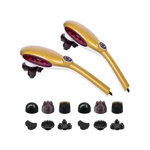 Soga 2x 6 Heads Handheld Massager Stimulate Blood Flow Shoulder Yellow 1 item