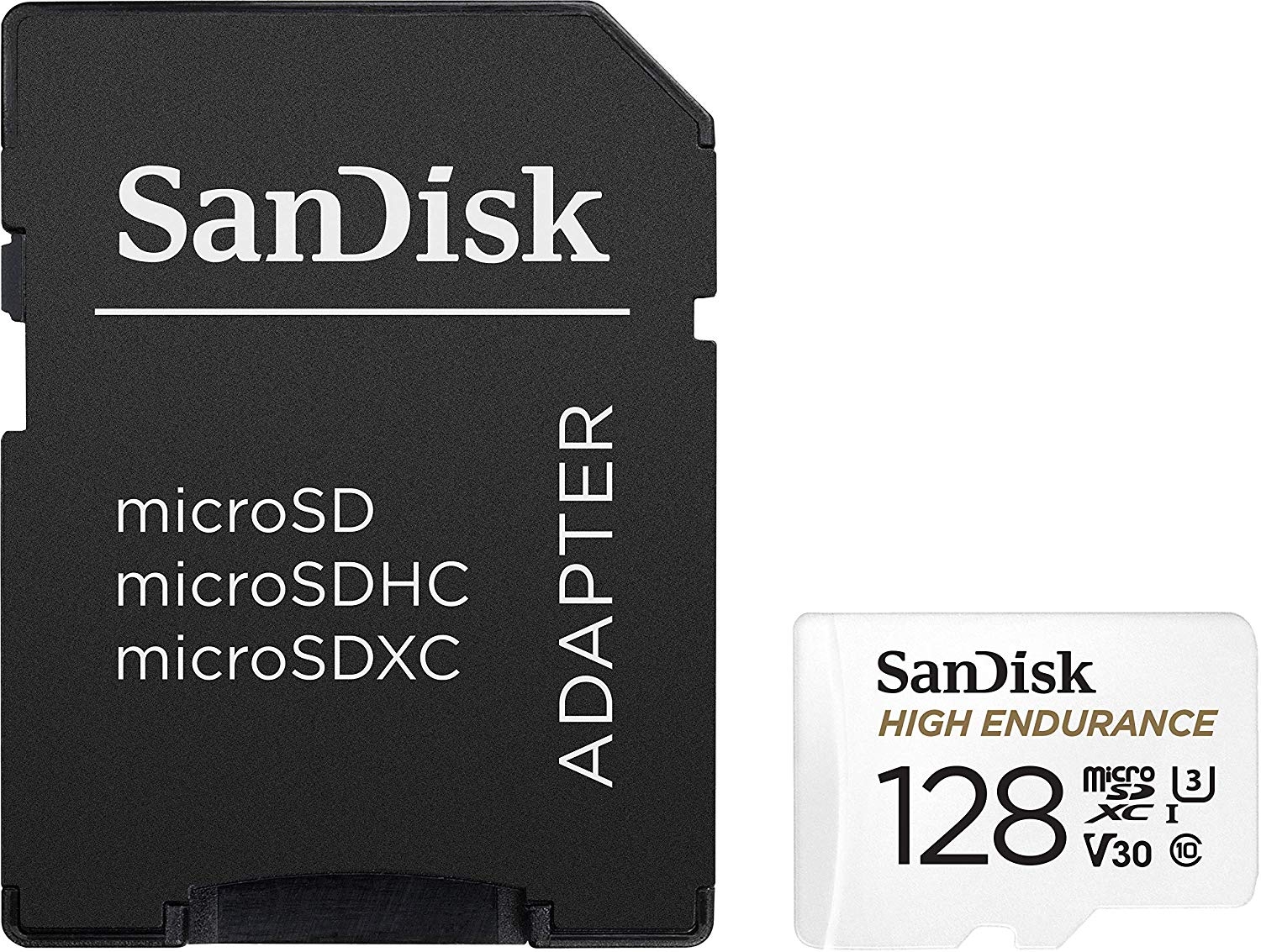 Sandisk High Endurance Microsdhc Card Sqqnr 128g Uhs-i C10 U3 V30 100mb s R 40mb s W Sd Adaptor Sdsqqnr-128g-gn6ia