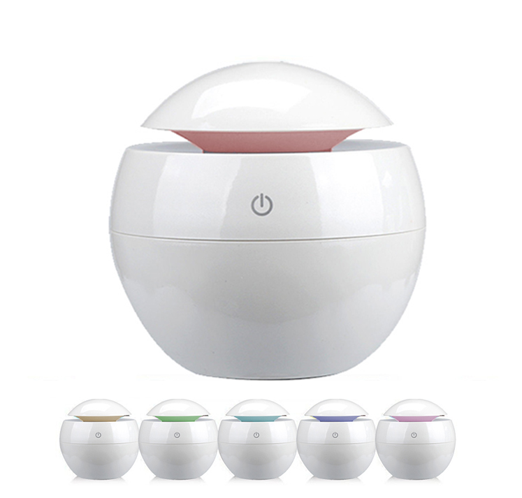 Milano Ultrasonic Usb Diffuser With 10 Aroma Oils Humidifier Led Light 130ml - White