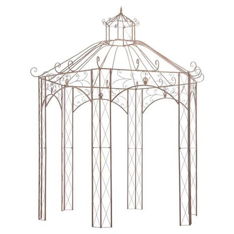 Garden Pavilion Antique Brown 3m Iron 1 item