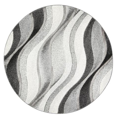 Vision Waves Grey Round Rug 160 cm Round