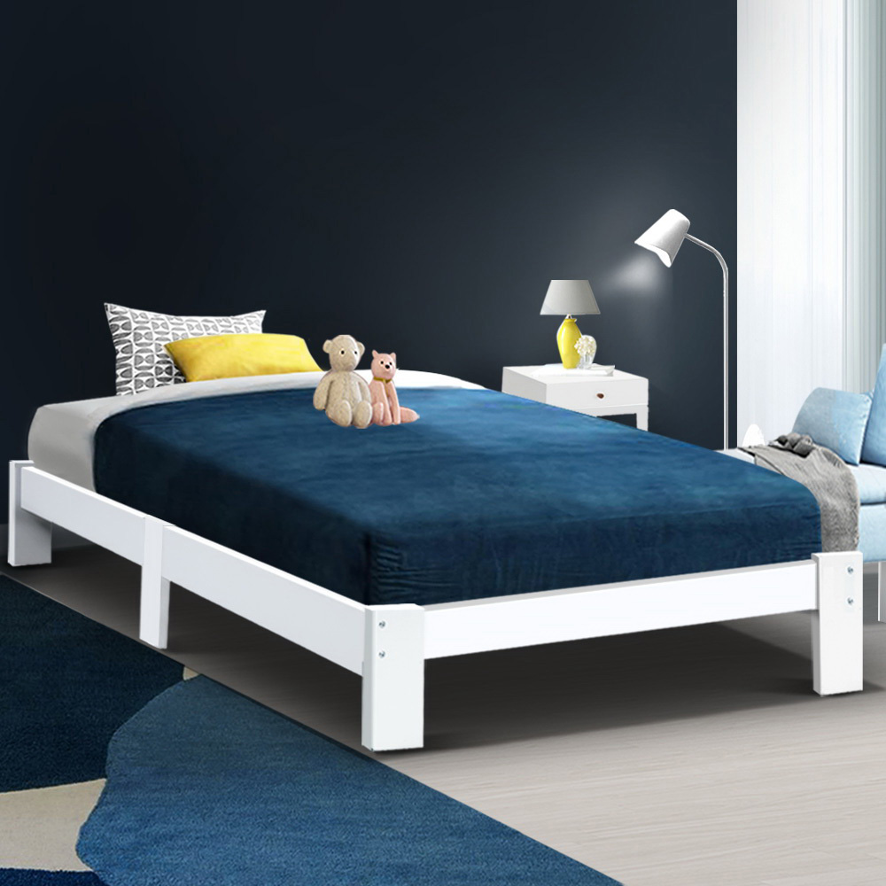 Artiss Bed Frame Single Wooden Bed Base Frame Size Jade Timber Mattress Platform