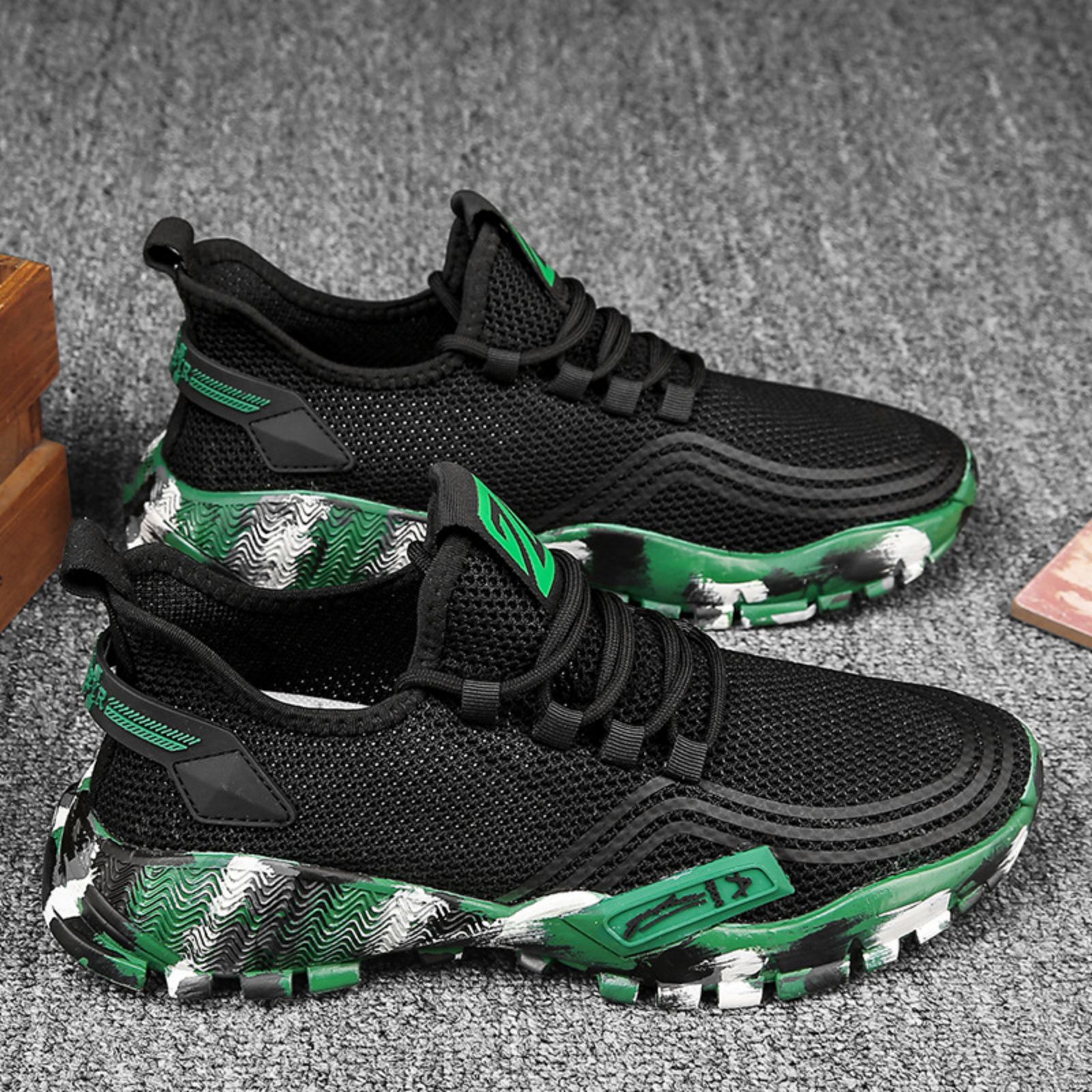 Men's Athletic Running Tennis Shoes Outdoor Sports Jogging Sneakers Walking Gym (green Us 7=eu 39)