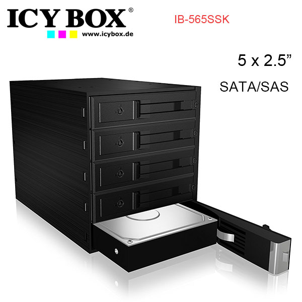 Icy Box Backplane for 5x 3.5 Sata or Sas Hdd in 3x 5.25 Bay (ib-565ssk)