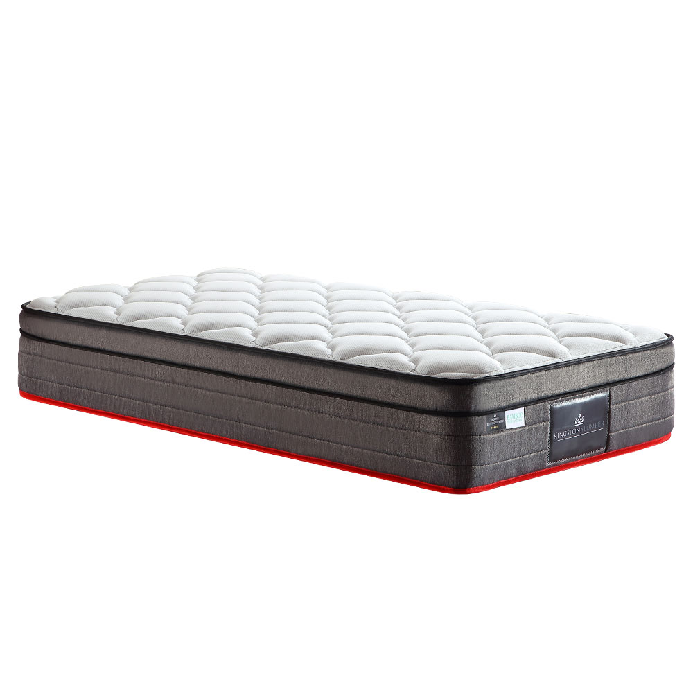 Kingston Slumber Mattress Single Size Bed Euro Top Pocket Spring Bedding Firm Foam 34cm