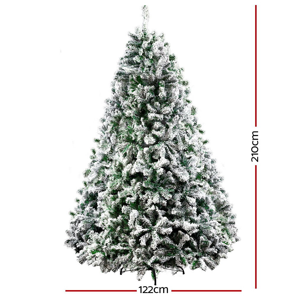 Jingle Jollys Christmas Tree 2.1m Xmas Trees Decorations Snowy 1106 Tips