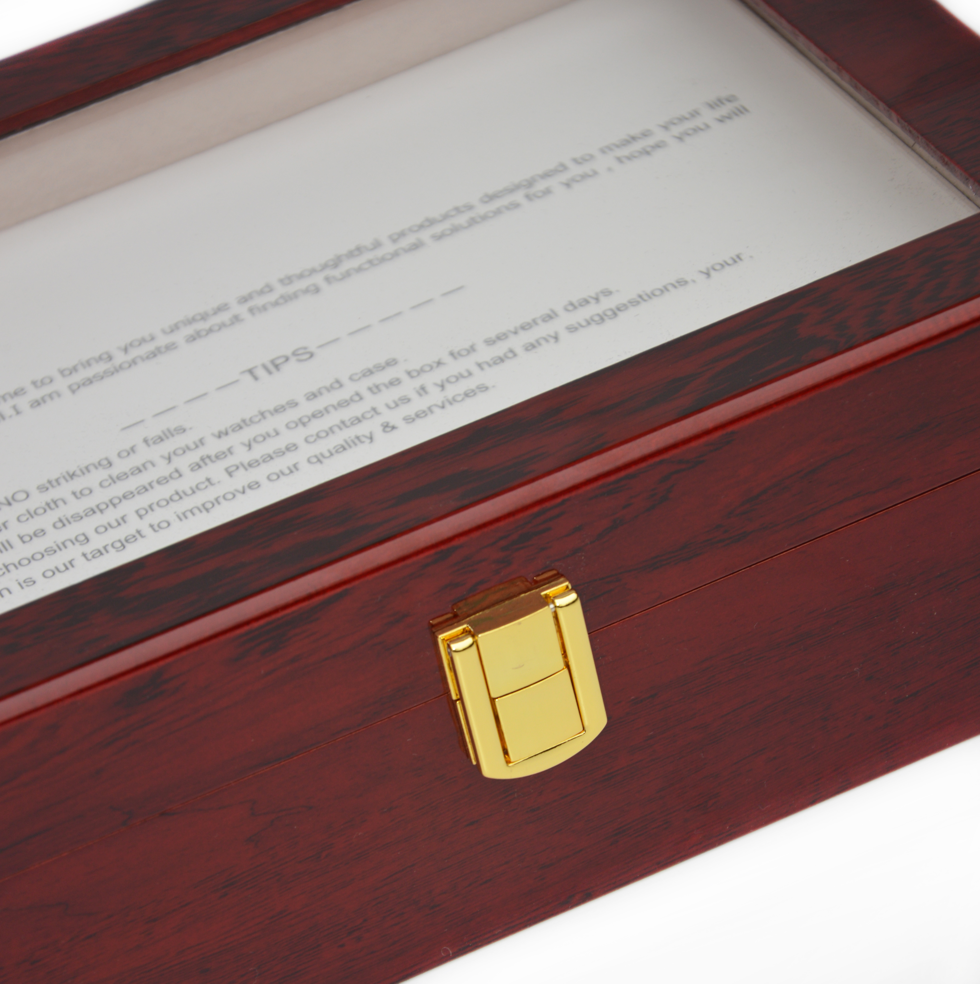 10 Grids Wooden Watch Case Glass Jewellery Storage Holder Box Wood Display