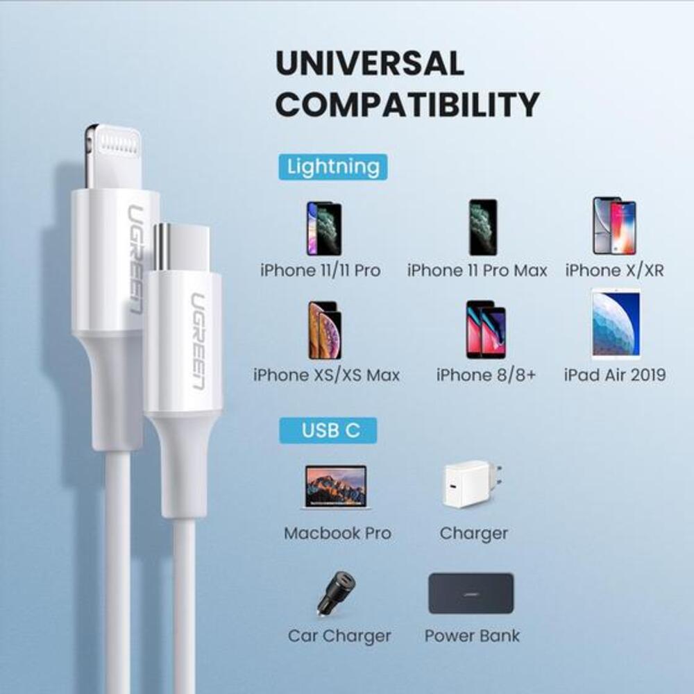 Ugreen Mfi Usb-c to Cable 1m (white) - 60751