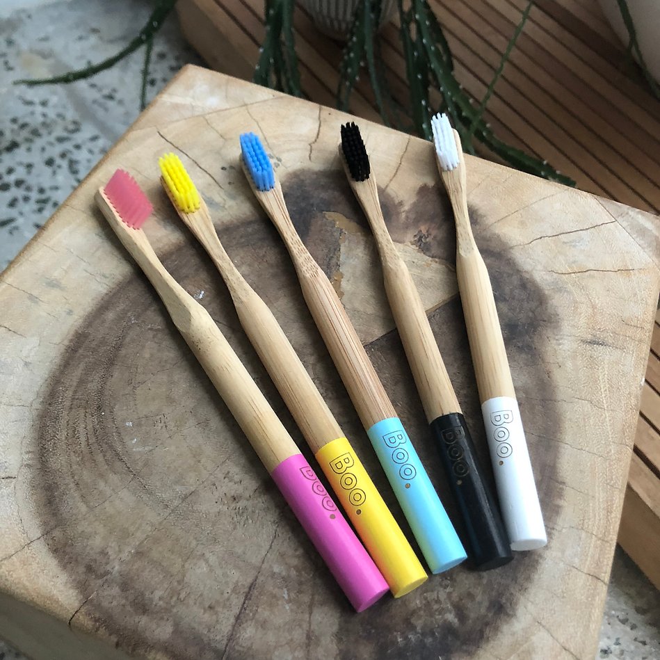 Bamboo Adults Toothbrush (4 Pk) Yellow