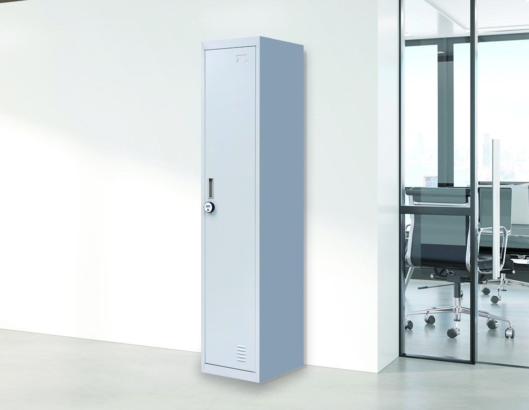 4-digit Combination Lock One-door Office Gym Shed Clothing Locker Cabinet Grey
