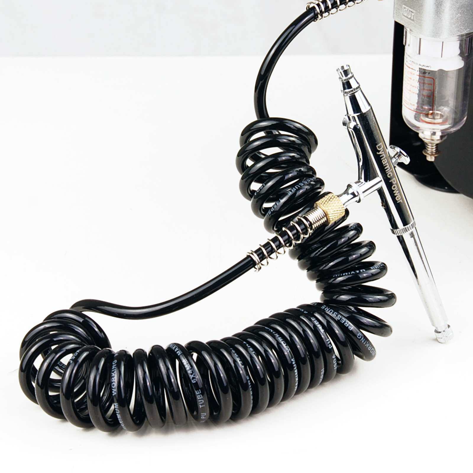 Dynamic Power 2 Set Air Brush Hose Coiled Retractable Compressor 1 8in 3m
