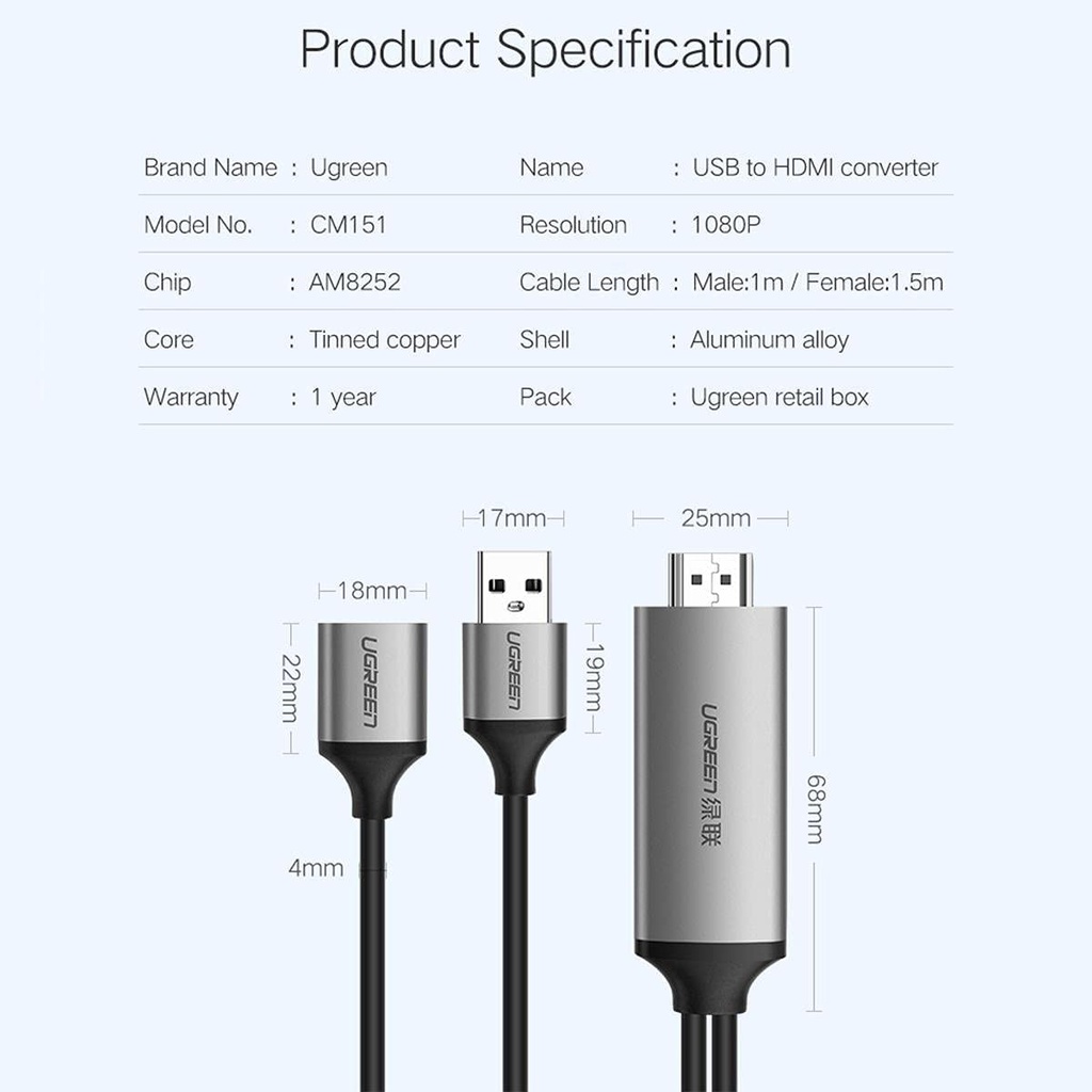 Ugreen Usb Type C to Hdmi Digital Av Adapter 50291