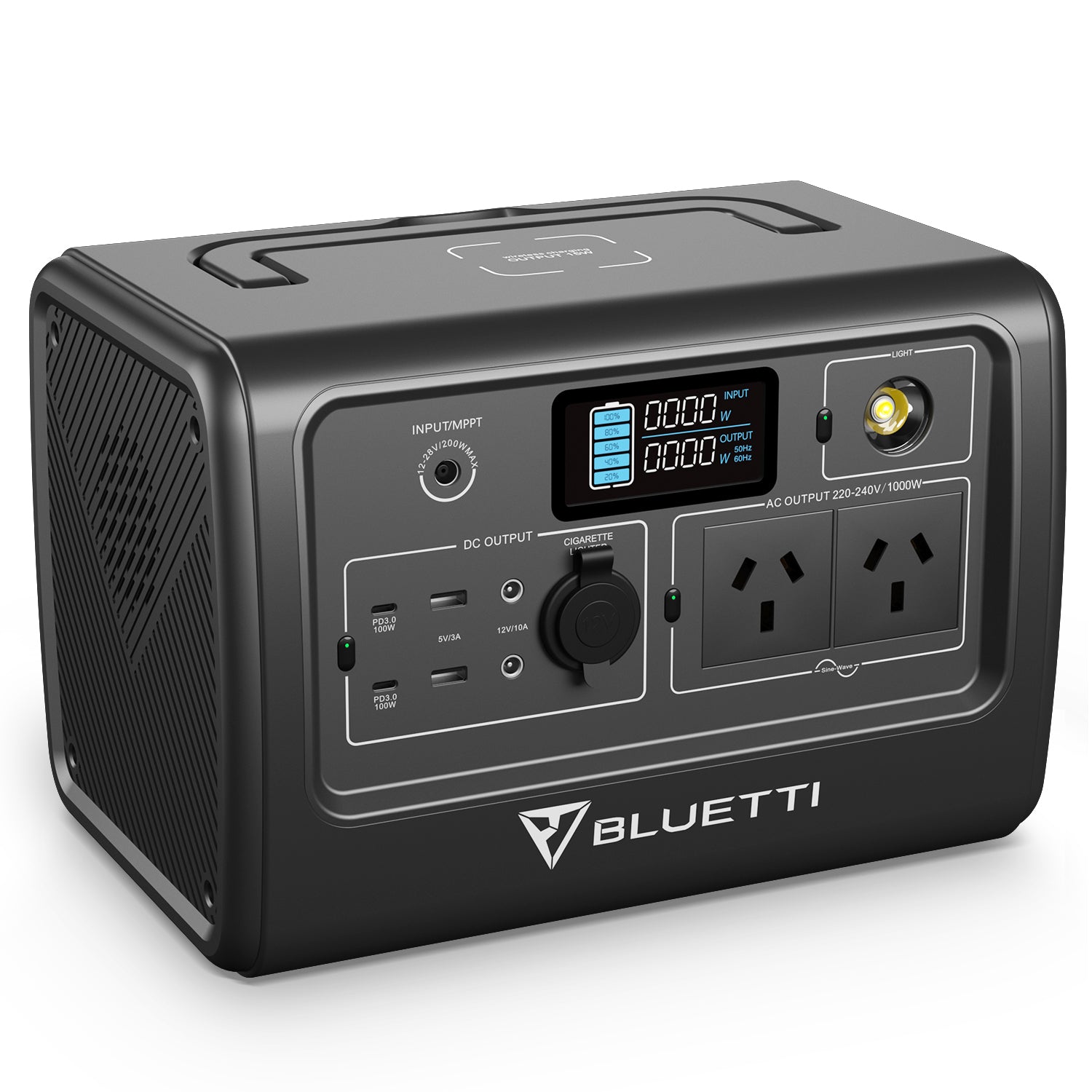 Bluetti Eb70 Portable Power Station 800w 716wh Lifepo4 Battery With Au Plug for Camping Outdoor Home Off-grid Blue