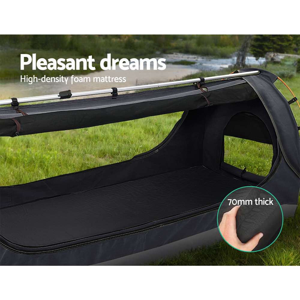 Weisshorn Swag King Single Camping Swags Canvas Free Standing Dome Tent