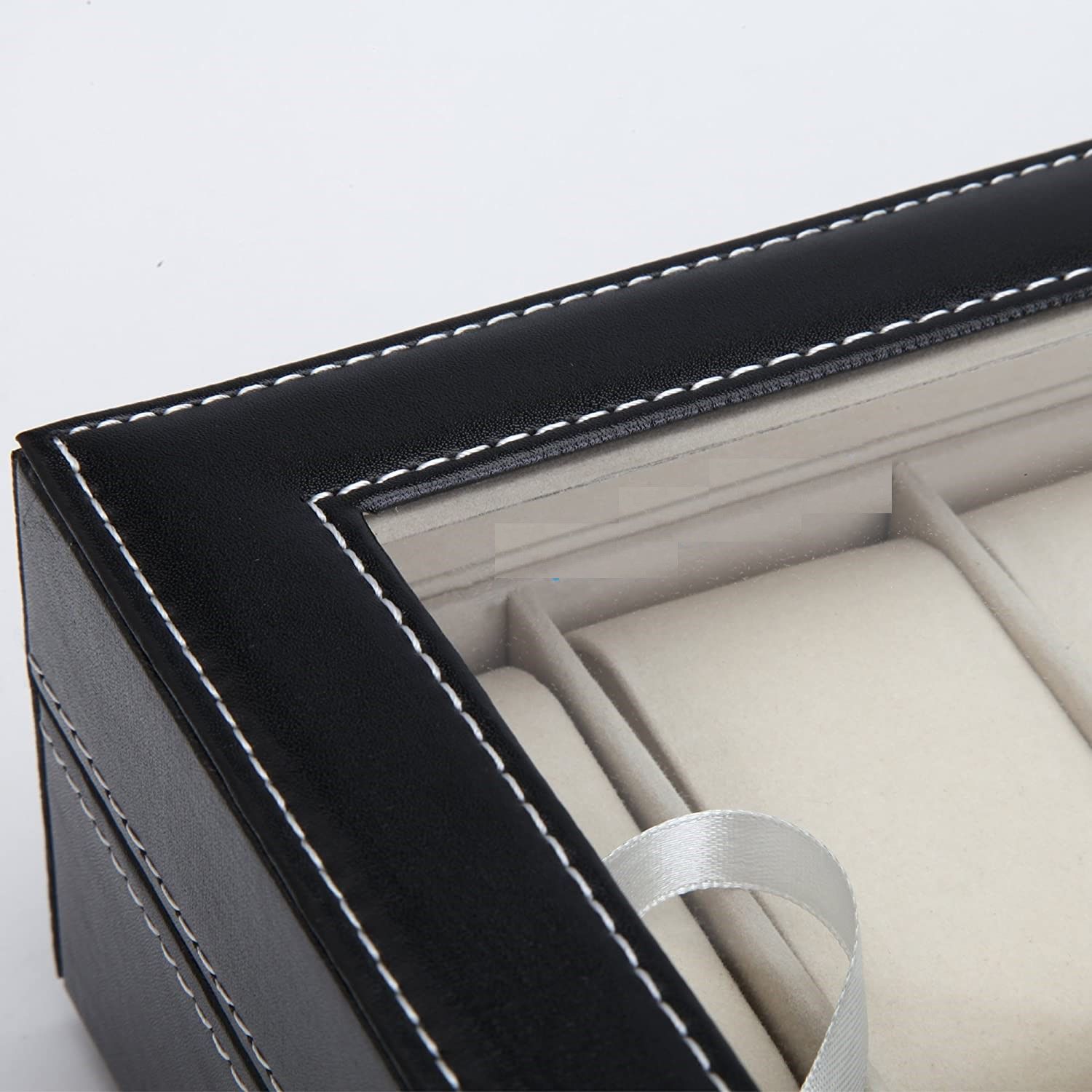 Black Pu Leather Watch Organizer Display Storage Box Cases for Men and Women (10 Slots)