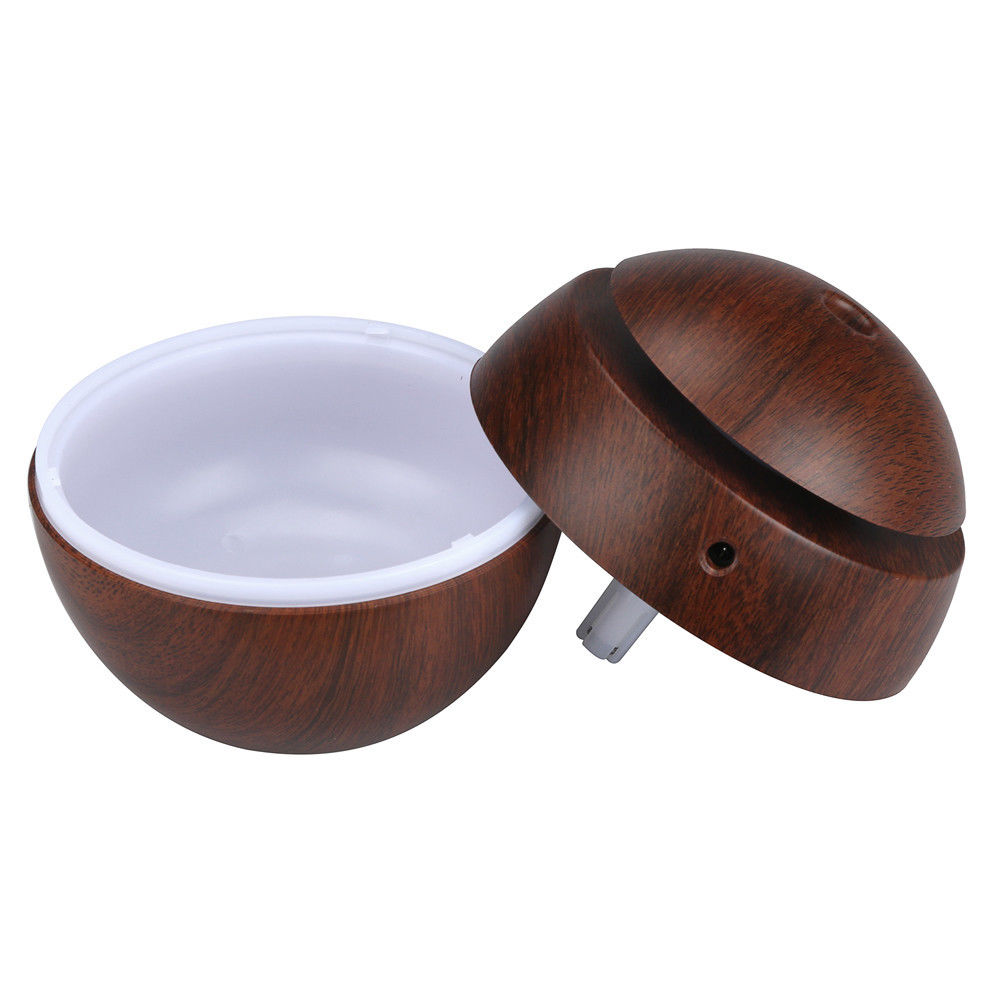 Milano Ultrasonic Usb Diffuser With 10 Aroma Oils Humidifier Led Light 130ml - Dark Wood