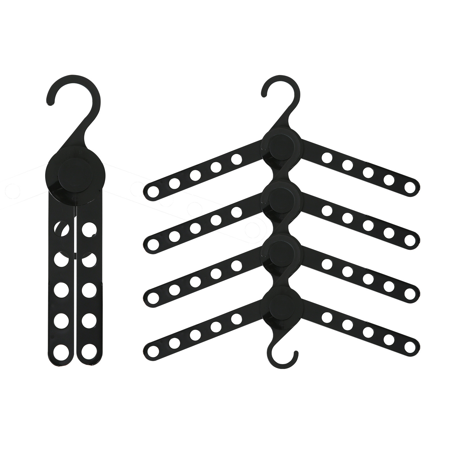 Wing 50 Set Black Plus Hanger Multiple Clothes Rack Organizer Foldable