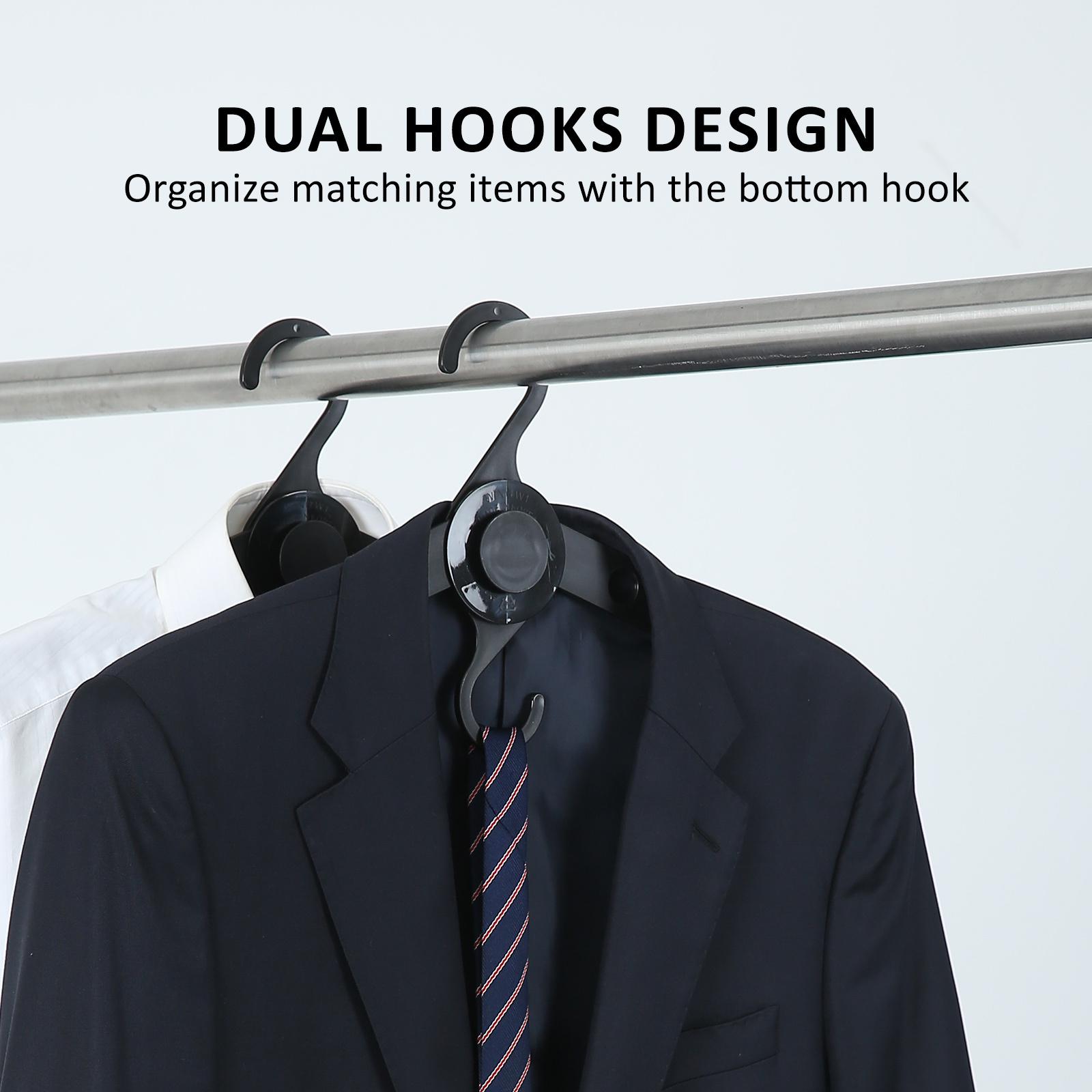 Wing 50 Set Black Plus Hanger Multiple Clothes Rack Organizer Foldable