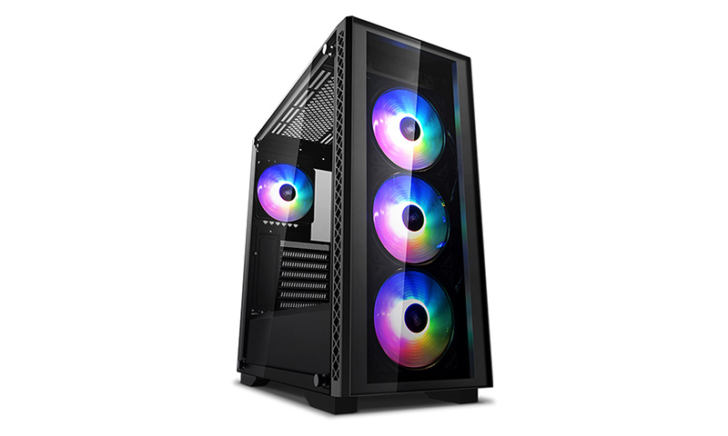Deepcool Matrexx 50 Add-rgb 4f Ld Mid-tower Case Supports E-atx Mc Tempered Glass Psu Shroud 4 Preinstalled Argb Fans