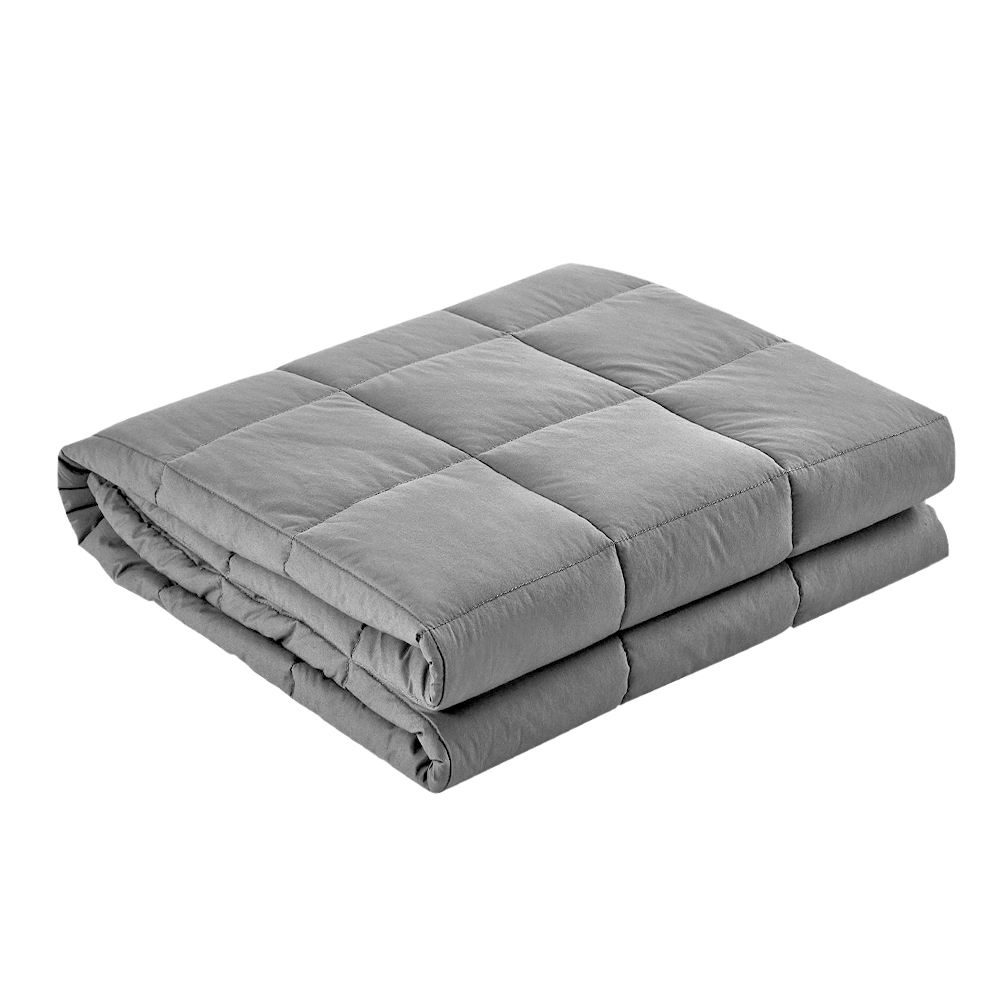 Giselle Bedding 7kg Microfibre Weighted Gravity Blanket Relaxing Calming Adult Light Grey