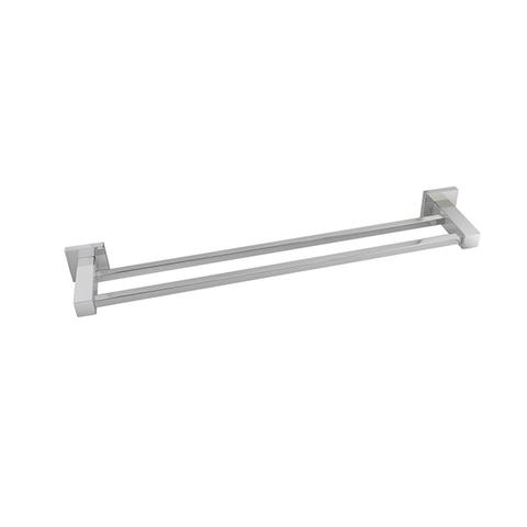 Square Double Towel Rail 800 Mm Stainless Steel Wall Mounted Chrome 1 item