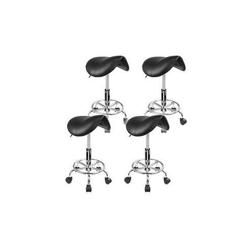4 Pieces Black Saddle Salon Stool 1 item