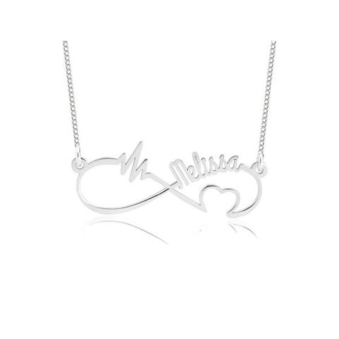 Personalized Infinity Heartbeat Necklace 1 item