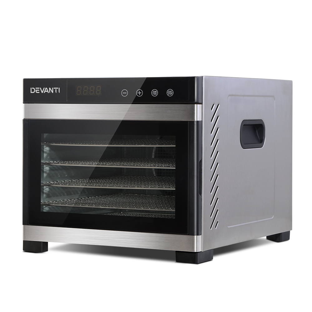 Devanti 6 Trays Commercial Food Dehydrator Stainless Steel Fruit Dryer