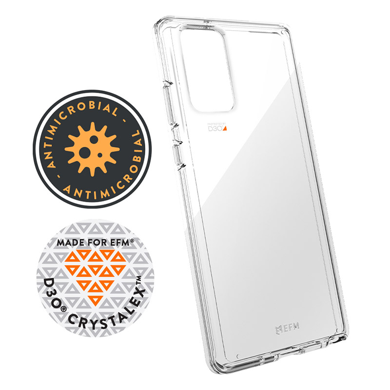 Force Technology Aspen Case for Samsung Galaxy Note20 - Clear (efcdusg266cle) Antimicrobial 6-meter Drop Tested to Mil-std-810g-516 D3o Impact Protection