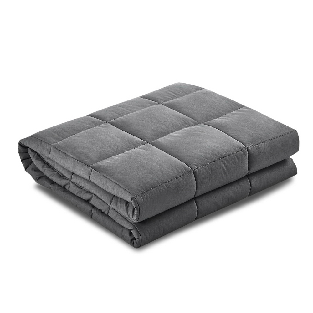Weighted Blanket Adult 9kg Heavy Gravity Blankets Microfibre Cover Calming Relax Anxiety Relief Grey