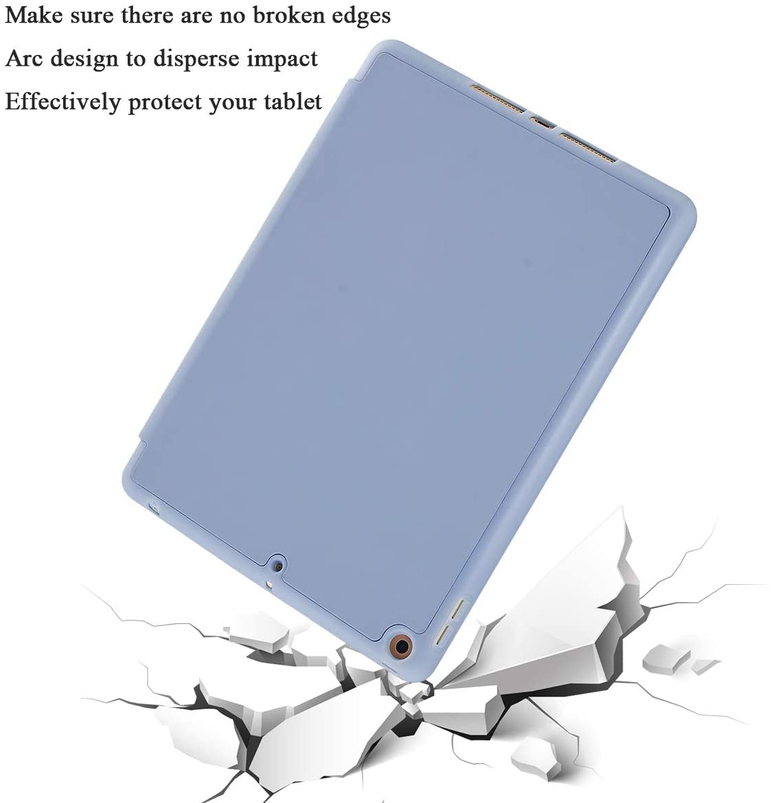 Ipad 10.2 2019 7th Pencil Holder Slim Smart Tpu Soft Case Lavender Color