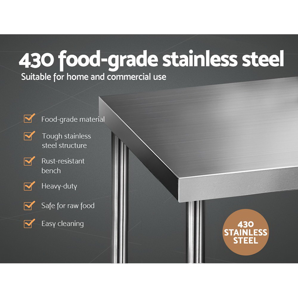Cefito 762 X 762mm Commercial Stainless Steel Kitchen Bench