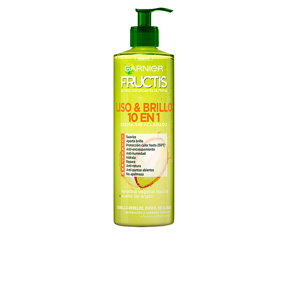 Garnier Fructis Liso \u0026 Brillo 10 En 1 Crema Sin Aclarado 400 Ml | Qubyk USA